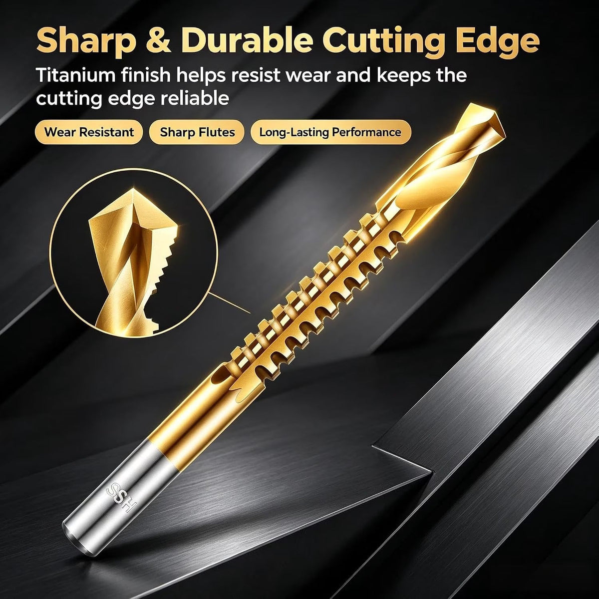 6-Piece M35 Cobalt Drill Bit Set – Precision High-Speed Steel for Metal & DIY